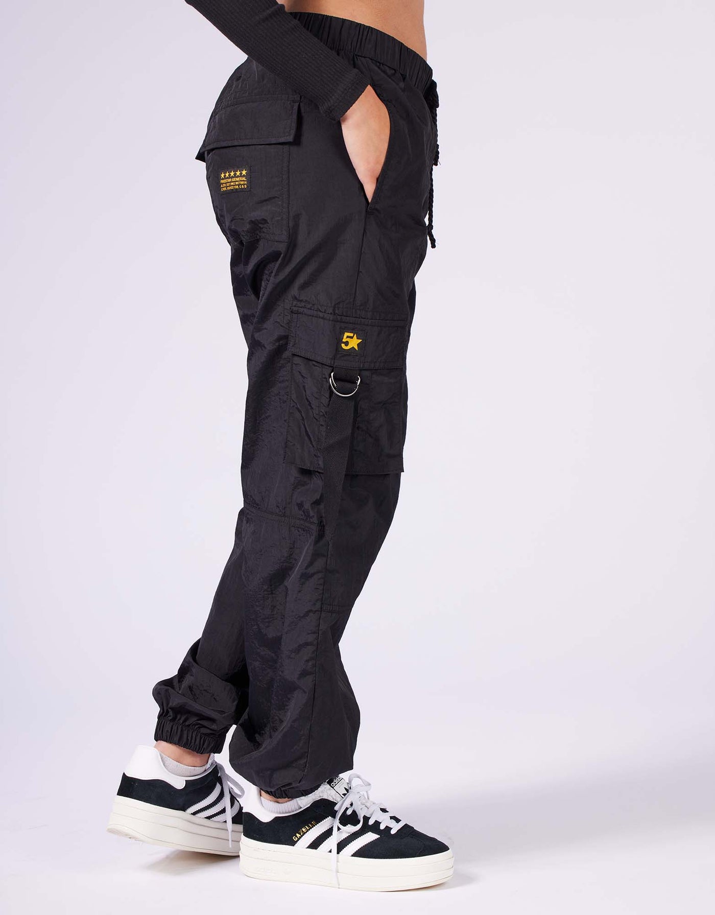 LOW RISE BALLOON CARGO PANT (Black)