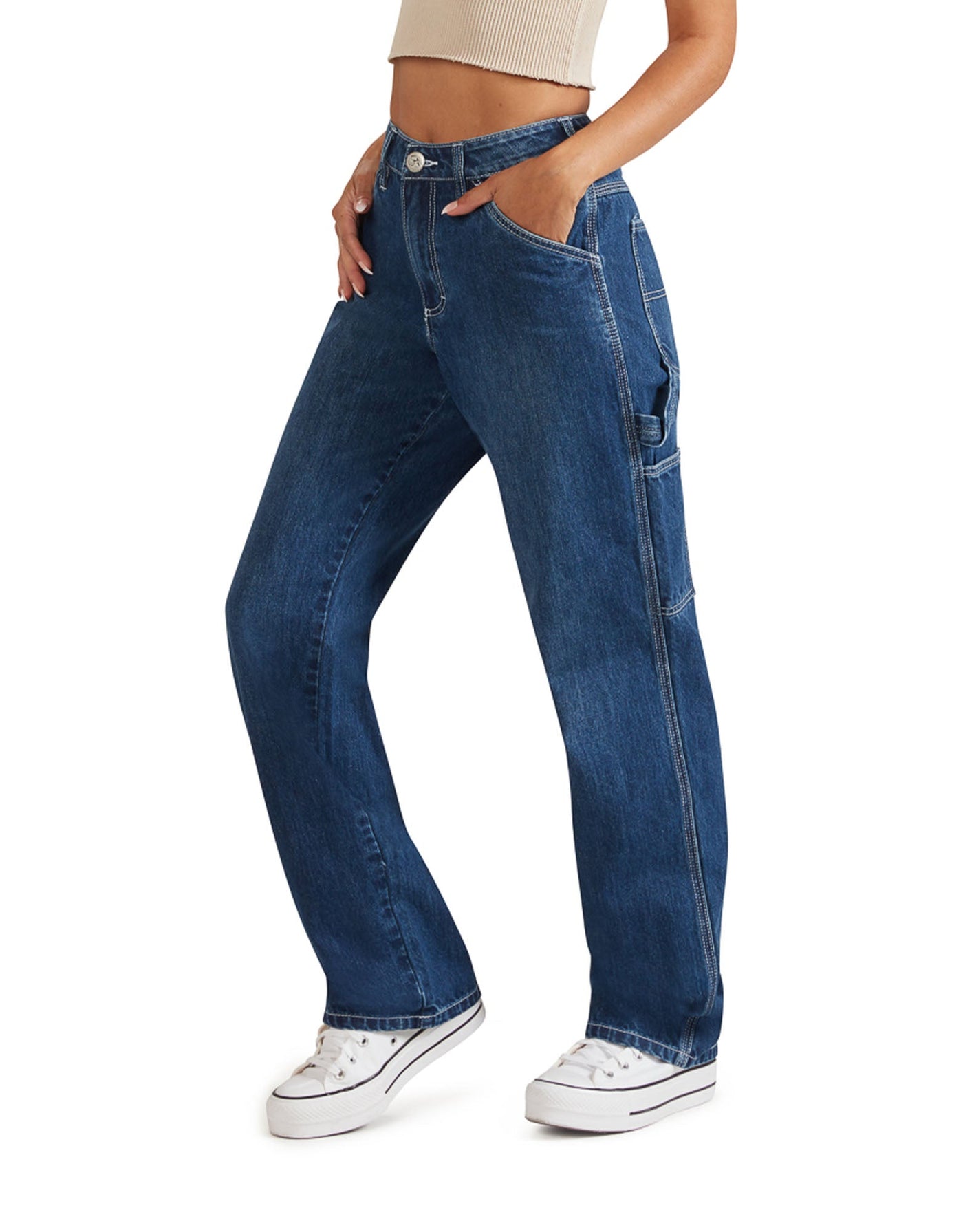 RELAXED FIT CARPENTER PANT (MEDIUM WASH DENIM)